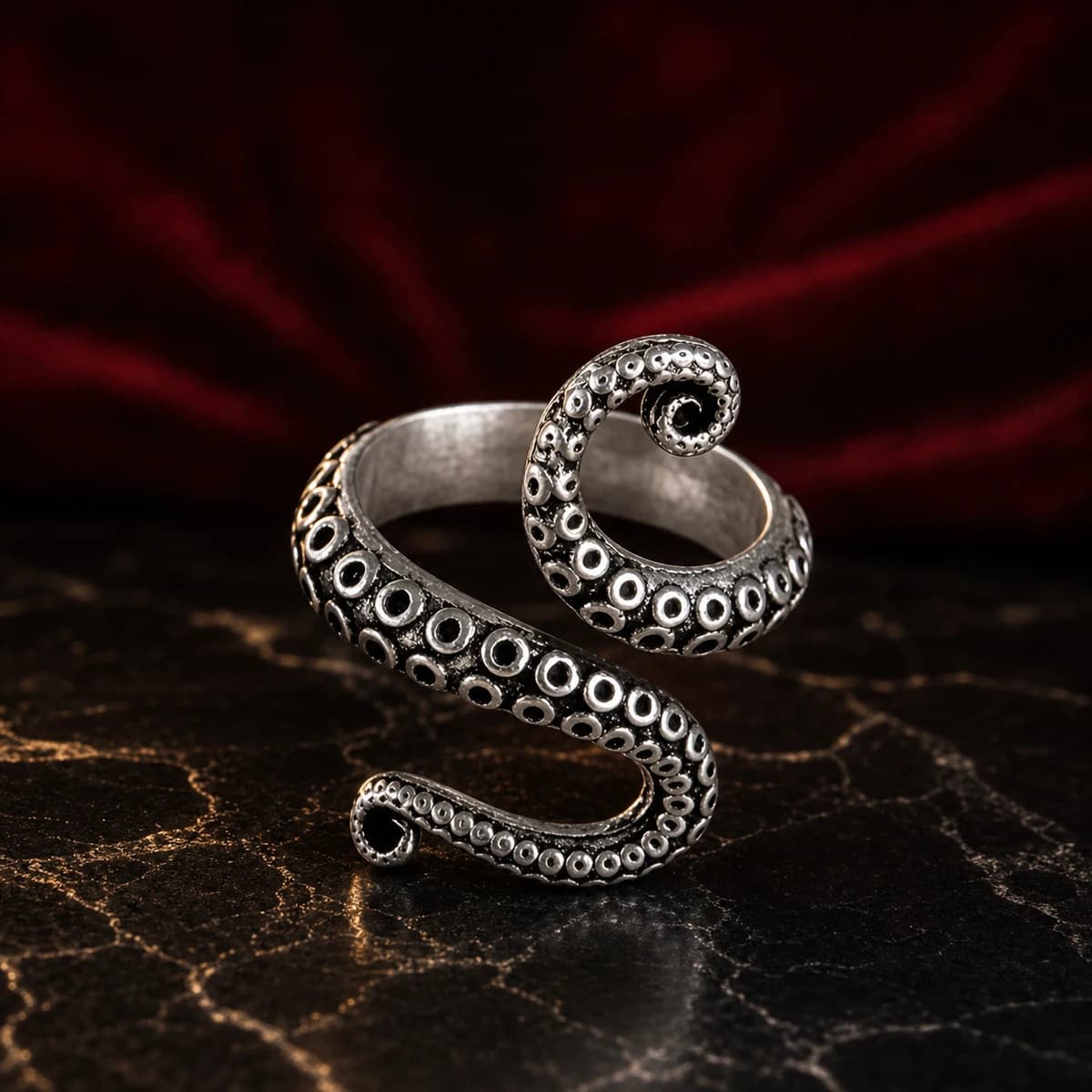 Octopus Punk Style Open Ring