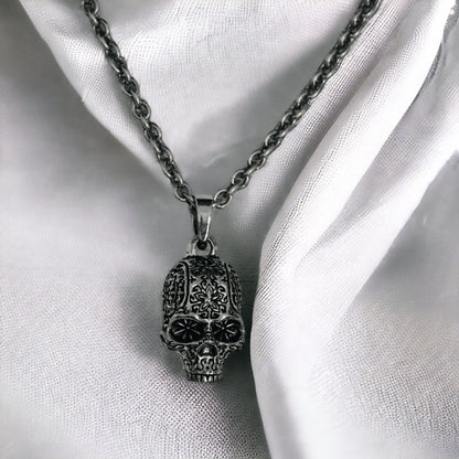 Engraved Skull Pendant