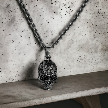 Engraved Skull Pendant