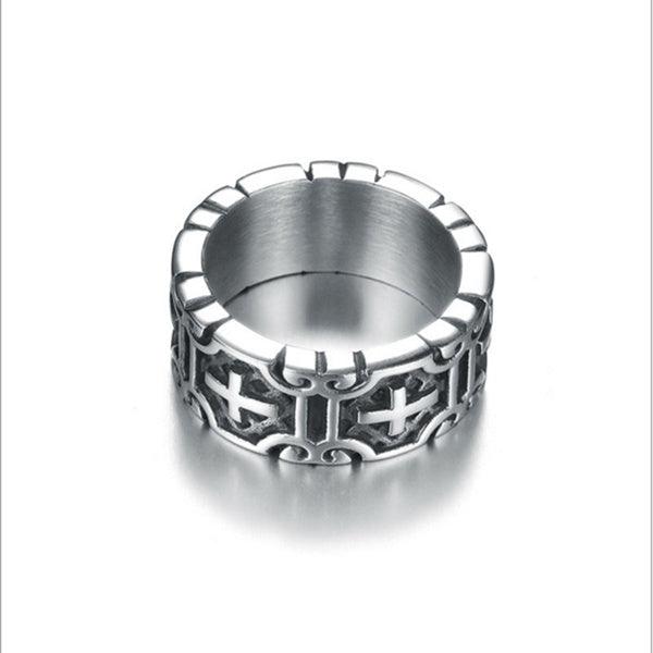 Cross Men's Silver band Ring - Tradition X