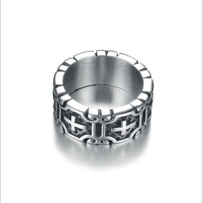 Cross Men's Silver band Ring - Tradition X