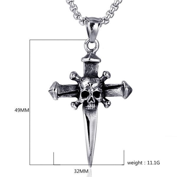 Skull Cross Silver Pendant (Without chain) - Tradition X