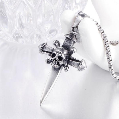 Skull Cross Silver Pendant (Without chain) - Tradition X