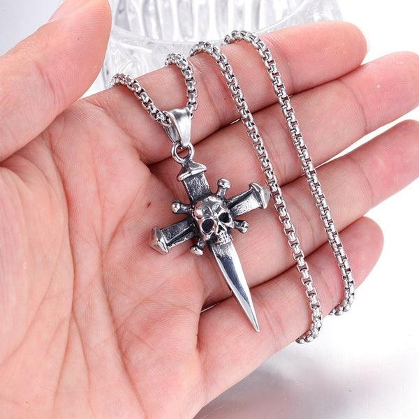 Skull Cross Silver Pendant (Without chain) - Tradition X