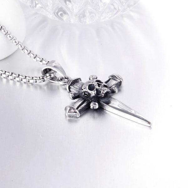 Skull Cross Silver Pendant (Without chain) - Tradition X