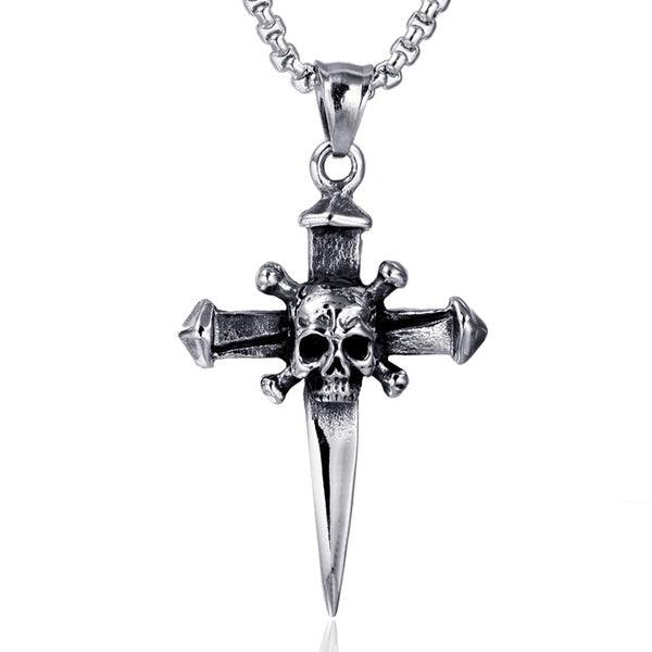 Skull Cross Silver Pendant (Without chain) - Tradition X