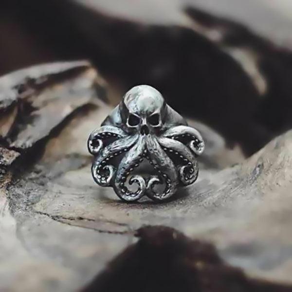 Octopus Skull Silver Ring - Tradition X