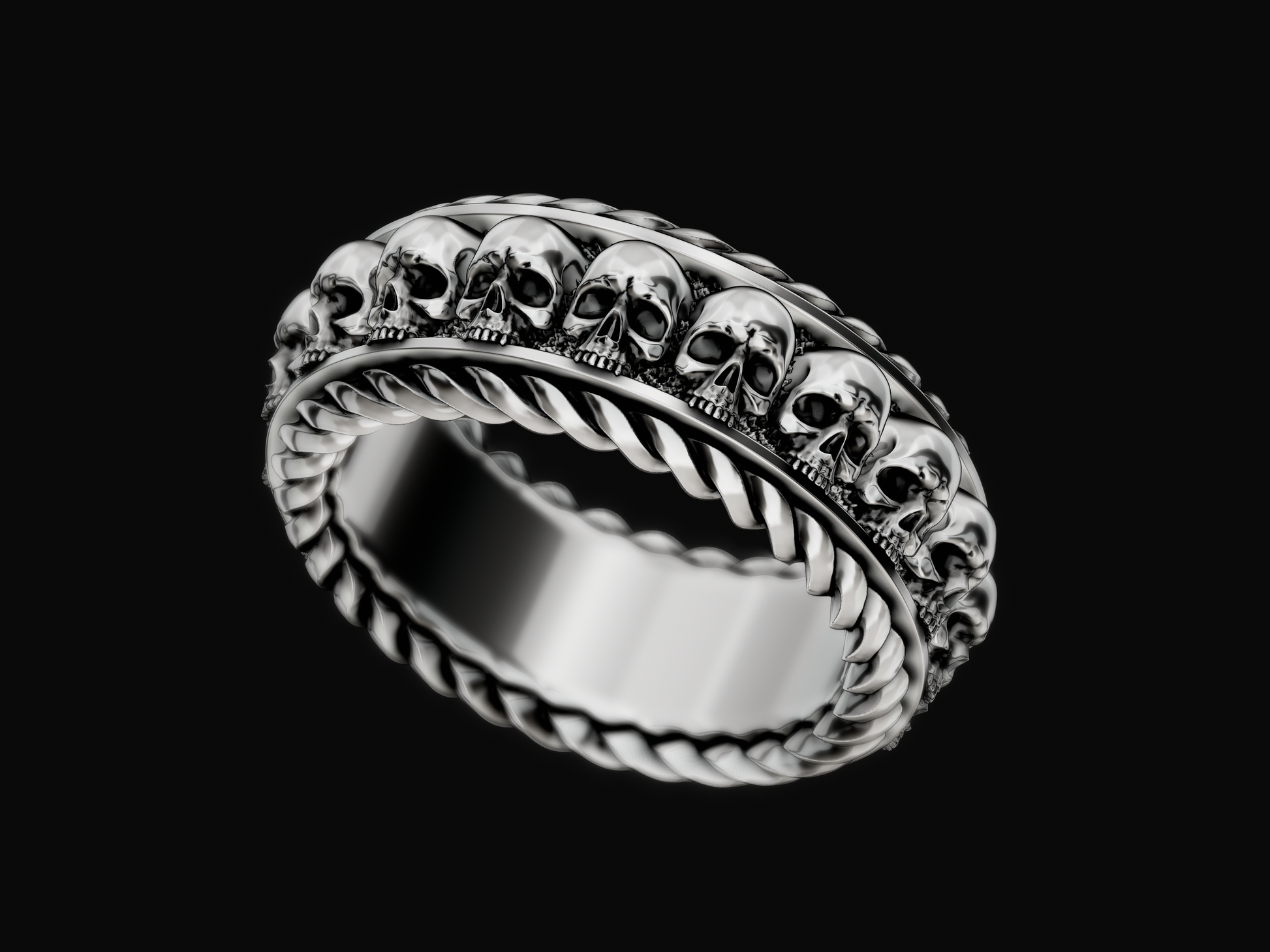 Braided Band Skull Ring - Tradition X