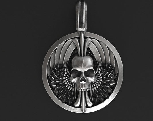 Skull with Wings Pendant - Tradition X