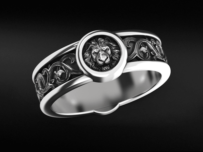 Lion Head Promise Band Ring - Tradition X